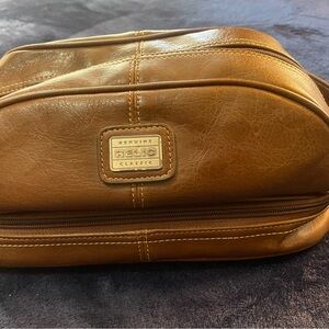 Relic Brown Dopp Kit Shaving Satchel Leather Look Dual Pockets